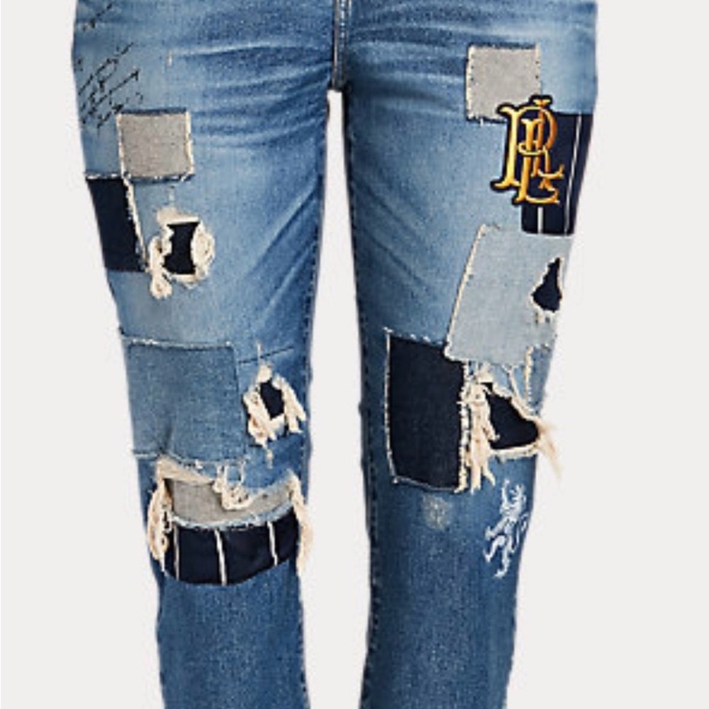 Polo by Ralph Lauren Blue Patchwork Jeans Size 16